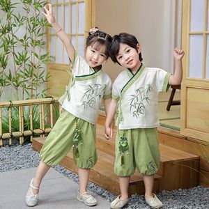 Barns Hanfu Summer Short Sleeve Suit kinesisk stil