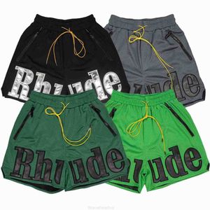 Short Designer Fashion Casual Clothing Beach shorts Rhude American Style Street Patch Embroidered Mesh Basketball Pants Loose Breathable Summer Mens Womens 2023