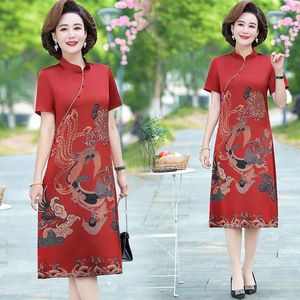 Sıradan Elbiseler 2023 Yaz Modern Cheongsam Kadınlar Ao Dai İpek Qipao Çin Elbisesi Qi Pao Party Vintage Zarif