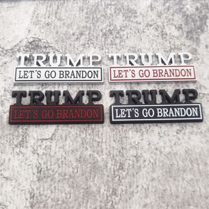 Party Decoration 1pc Lets Go Brandon Trump Car Sticker för Auto Truck 3D Badge Emblem Decal Auto Accessories 8x3cm