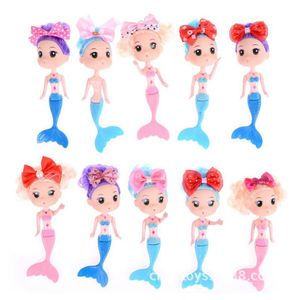 Kawaii 2 Articolo / Lotto 16 cm Mini Mermaid Doll Figure Spedizione gratuita Giocattoli per bambini Bambino per Barbie Chidlren Gioco Miglior regalo di Natale