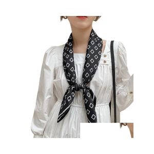 Шарфы 2 -колор мода Женщины Женщины летние шарф дизайнер шелк роскошные цветочные буквы