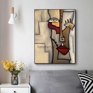 Picasso Oil Painting Replica Blending In Face Canvas Painting Abstract Wall Art Picture Poster for Living Room Decoration Mural L230620