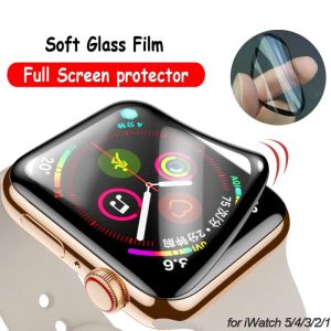 PET+PMMA Apple Watch serisi için ekran koruyucusu 1234 38mm 40mm 41mm 44mm 42mm 45mm 49mm Iwatch için Temperli Cam Film