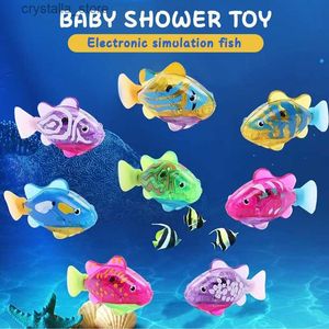 Summer Baby Bath Toys Light Induction Swimming Fish Electronic Fish Simulation Fish Robot Fish Toys In the Water Gifts for Kids L230518