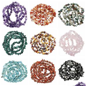 Crystal Loose Natural Chips Beads For Jewelry Making Drilled Polishd Irregar Rock Stone Healing Gemstone Strands 32 Inc Dhzmw