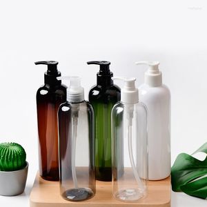 Storage Bottles 12pcs 500ml Clear/Brown Plastic PET Lotion Pump Bottle 28/410 17oz Shower Gel Shampoo Packaging