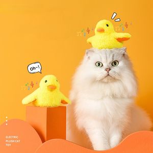 Interactive Cat Toy Smart Electric Vibration Sensing Simulation Plush Duck Toy for Kitten Cat Self-hey Toy Washable Cat Supplie