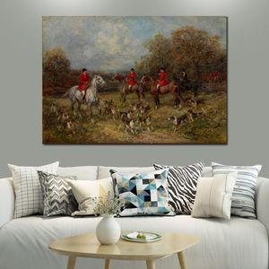 Högkvalitativ Heywood Hardy Landscape -målningar The Fox Hunt Handmade Canvas Art Classical