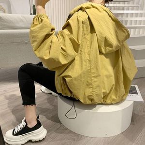 Women's Jackets Women Elegant Zipper Sun Protection Jacket Spring Autumn Shirring Office Wear Loose Coat Retro Outwear T88