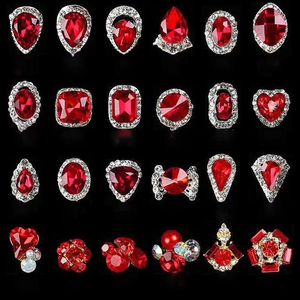 Decorazioni per nail art 20pcs Charm per nail art in lega 3D con ciondoli a forma mista di diamanti rossi s Decorazioni per gioielli per nail art fai-da-te Hjl * 230619