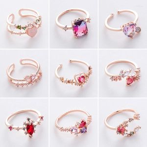 Cluster Rings Women Bagues Cuore regolabile Love Ring Ear For Girls Finger Placcato in oro Gioielli Accessori di fidanzamento Schmuck