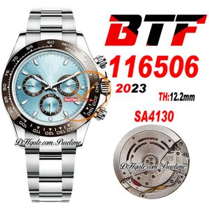 BTF Better SA4130 Automatic Chronograph Mens Watch Chestnut Brown Ceramic Bezel Ice Blue Index Dial 904L Oystersteel Bracelet Super Edition Reloj Hombre Puretime 3