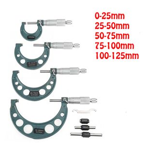 Micrometers Outside Spiral Micrometer 0-25mm25-50mm50-75mm75-100mm100-125175-200mmAccuracy 0.01mm Gauge Vernier Caliper Measuring Tools 230620