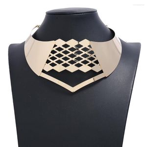 Chains LZHLQ Metal Geometic Statement Necklace Women Jewelry Punk Style Necklaces Pendants Fashion Collier Rock Street Female