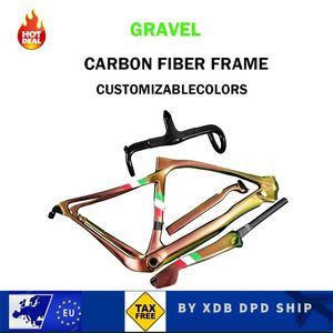 Bilbilsställen Ultralight T1000 UD Grus Bike Frame Offroad Disc Brake Carbon Fiber Road Racing BB68 230617