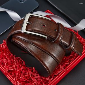 Belts Leather Belt Retro Composite Cowhide Buckle Men For Men's Trend Versatile Tough Guy Jeans