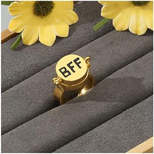 Кластерные кольца GD изысканный милый милый вращающийся буквы BBF Friend Foring Ring For Women Gewerly Party Festival Day Pired