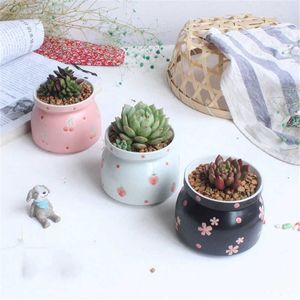 Planters Pots Pot Tanaman Sukulen dengan Lubang Desain Bunga Pot Bunga Penanam Pot Bunga Bonsai Rumah Indah Desktop