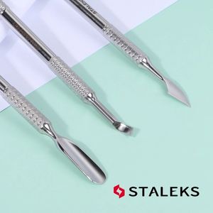 Cuticle Pushers 1pc STALEKS Stainless Steel Manicure Double-head Non-slip Dead Skin Push Not Hurt Nails Profession Cuticle Pusher Nail Art Tool 230619