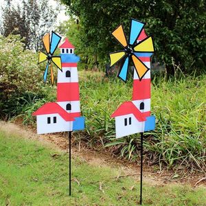 Novelty Games 3D House Windmill Wind Spinner Whirligig Pinwheel Yard Garden Decor Outdoor Classical Kids Toys 230621