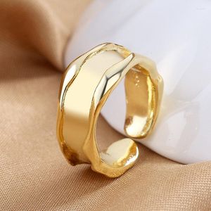 Cluster Rings S925 Sterling Silver Simple Punk Gold Open Ring For Women Lovers Fashion Charm Engagement Gift Jewelry