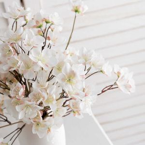 Dried Flowers 7pcs Cherry Blossom High Quality Wedding Bouquet Home Office Christmas Party Hotel Bride Holding Flower Decoration Living Room