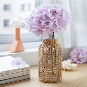 Kwiaty dekoracyjne sztuczne hortensja kwiat głowy jedwabne głowica na ślubne elementy bukiety DIY Floral Decor Dekoracja domu