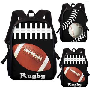Schultaschen Rucksack Schüler Schultasche Baseball Rugby Kräftiges Sportmuster Kinder Niedliche leichte Herren-Tragetasche