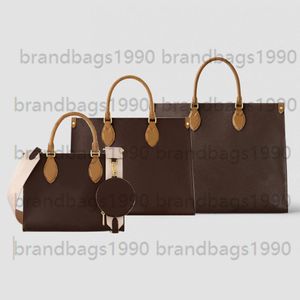 AAAAA Designer Bag stor storlek OnThgo Women Tote Bag Handväska axelväska Datumkod Serienummer Fashion Cross Body Påsar