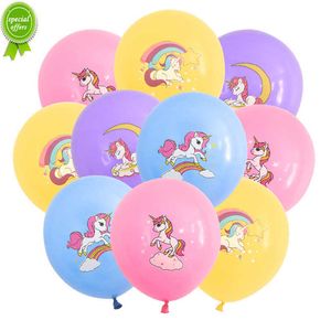 NYA 10-40PCS Rainbow Unicorn Balloons Cartoon Animal Horse Latex Helium Balloon Kids Unicorn Theme Birthday Party Decoration Favors