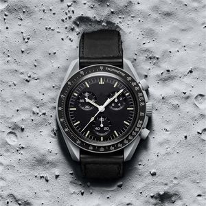 مصمم Bioceramic Planet Moon Mens Watches Black Sport Watch 42 مم الساعات النايلون Quartz Clock Relogio مقاوم المقاوم للصدأ الساعات 240K