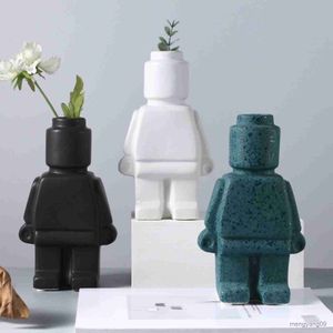 Planters POTS Creative Nordic Style Harts Robot Indoor Flower Pot Modern Home Interior Decoration Office Desk Decoration Plant Pot R230621