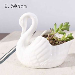 Planters Pots Home Decorations Creative White Swan Ceramic Flower Pot Multifunction Candlestick Sundries Lagring Organiser Dekorprydnad Gåva