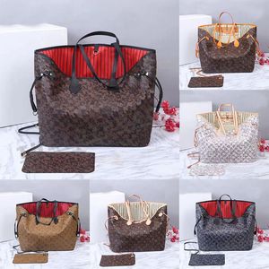 23 tote designer bag leather mm gm Old Flower Handbag Women Luxury Black Grid Large Capacity totes pm classic Brown tote bag Pink Handbags