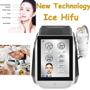 Desktop Cryo ultrassom fundido de alta intensidade Resfriamento HIFU Máquina Nova Tecnologia Face Lift Rejuvenescimento da Pele Remoção de Rugas Equipamento de Beleza