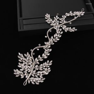 Grampos de cabelo pérola strass feminino bandana acessórios de casamento para noiva tiara joias cor prata hairband