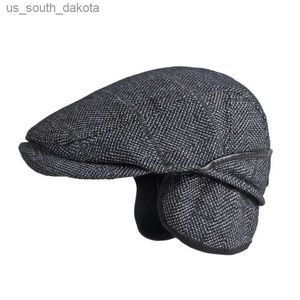 Новые мужчины Beret Hat с ушными изделиями Осенняя зимняя новость для среднего пожилого возраста.