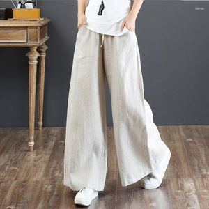 Pantaloni da donna Primavera Donna Gamba larga Moda Casual Tinta unita Tasche a vita alta Pantaloni lunghi larghi Pantaloni sportivi da donna