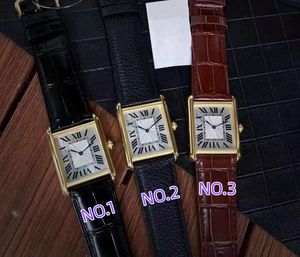 Famous Brand Sapphire Quartz Must Watches Women Geometric Rectangle Wristwatch Roman Numbers Watch Genuine Leather Clock