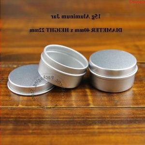 100pcs/Lot Wholesale 15g Aluminium Cream Jar 1/2OZ Cosmetic Container 15ml Refillable Pot Small Makeup Packaginghigh quantlty Tpvxq