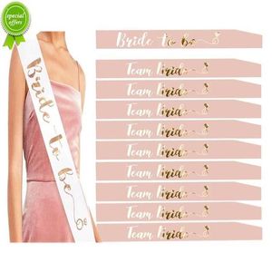 Nouveau mariage décor équipe mariée à être ceinture en satin nuptiale douche voile demoiselle d'honneur cadeau enterrement de vie de jeune fille poule nuit décorations fournitures