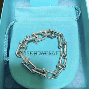 Original brand High quality 925 Sterling Silver TFF Tongyao Same Style Chain Bracelet Womens Grade Thick Small Design Handicraft Couple