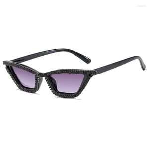 Óculos de Sol Moda Olho de Gato Diamante Feminino Óculos de Personalidade Formato Côncava Senhoras Legal Óculos de Sol Feminino