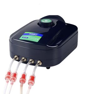 Pompy powietrzne Akcesoria Sibo Silent Aquarium Aquarium Tleen Pump Tank Regulowana objętość Wysoka moc sprężarki utleniacz 220V 12W 230620