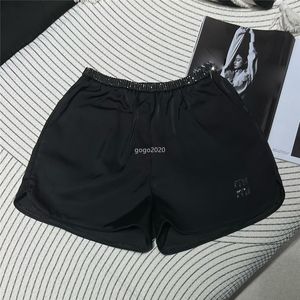 23SS FW Cotton Women Shorts with Letters Pattern Diamond Highmond Milan Runway Brand Cowboy Mini Jersey Lashing Outwear A-Line Sexy Hotty Hot Pants