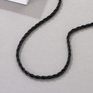 Hip-hop Punk Style Black and Gold Color Titanium Steel Men's and Women's Fried Dough Twists Necklace