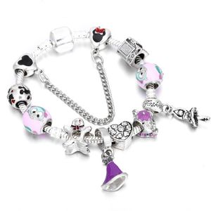 925 Sterling Silver Pink Crystal Murano Glass Beads Gingerbread Man Duck European Charm Beads Princess Dangle Fits Pandora Charm Bracelets Necklace