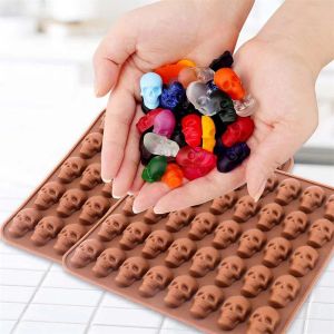 DHL Halloween Baking Moulds Skull Candy Mold Silicone Skull Shape Gummy Chocolate Candies Jelly Mould Wholesale GG