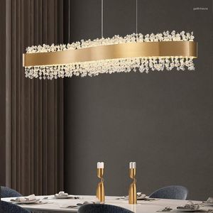 Lustres Lustre de Cristal Moderno Iluminação Sala de Jantar Design em Forma de S Lâmpada Pingente LED Decoração para Casa Cozinha Ilha Retângulo Luminária